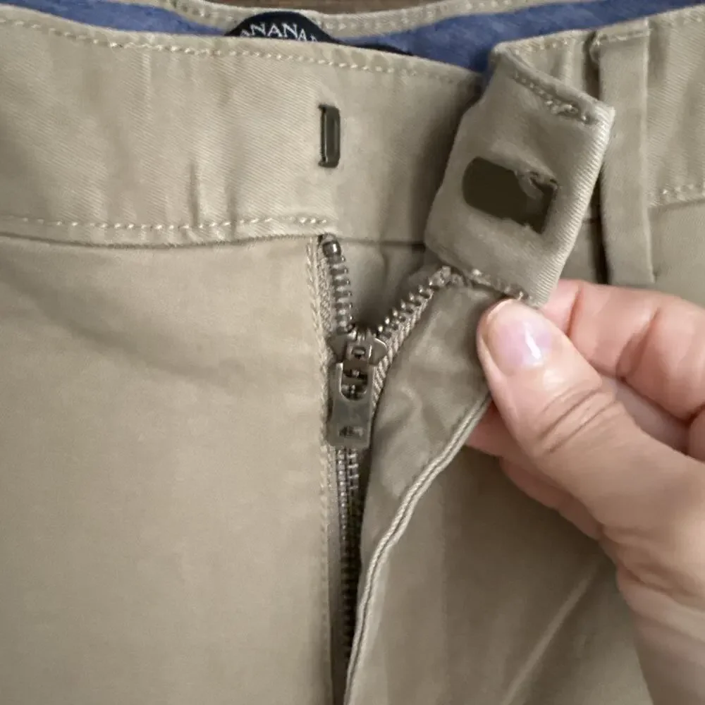 Banana Republic Fulton Chino Pants 34x32 Khaki Tan Skinny Fit Cotton Stretch